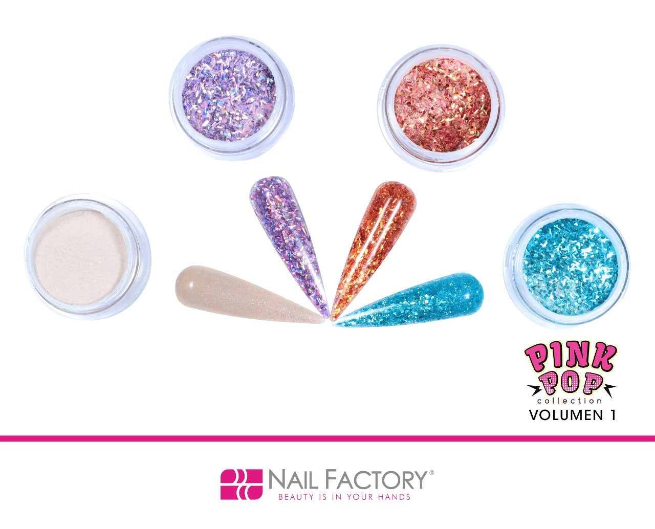 COLECCIONES ACRILICO 4 PIEZAS NAIL FACTORY